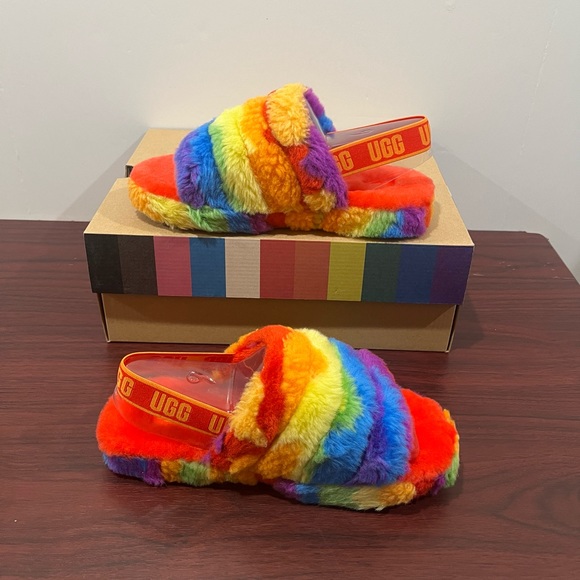 Ugg, Girls, Fluff Yeah Slide, 1119840K, Rainbow - Picture 4 of 12